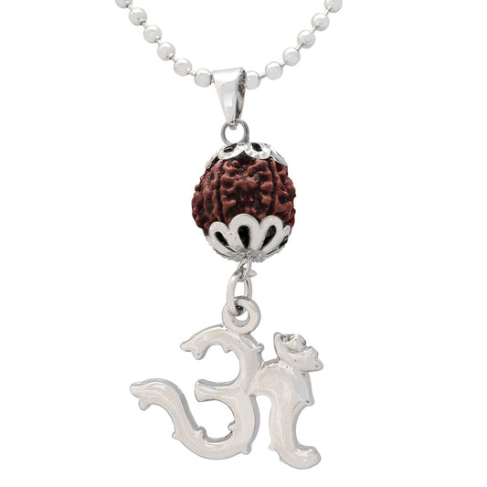 Silverplated OM Rudraksh Pendant