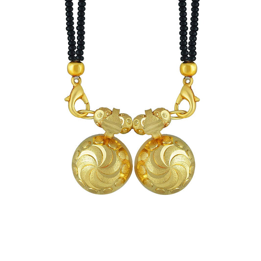 Gold plated, Spiral design (double) wati, Stylish Long current Trend Traditional Mangalsutra