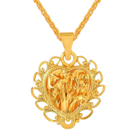 Brass Gold plated Handcrafted fine Jaali Work Heartshape Fashion Pendant