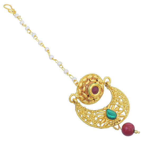 Gold Plated Single Strand Bindi borla Traditional Mangtika