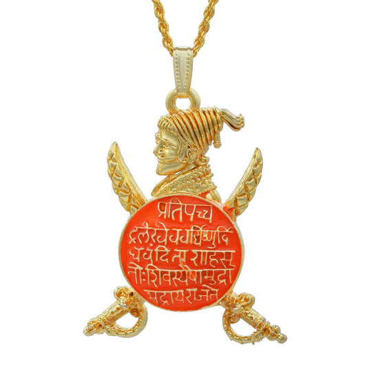 Goldplated Meenakari Shivaji Pendant