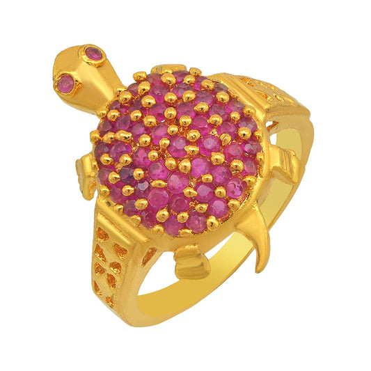 Gold plated Faux Burma Tortoise Fengshui Vastu Good luck Fashion finger ring