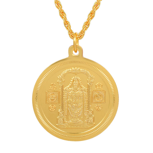 Goldplated Tirupati Balaji Reversible Pendant