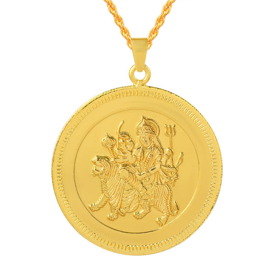 Goldplated Durga Reversible Pendant (PCKL0780)