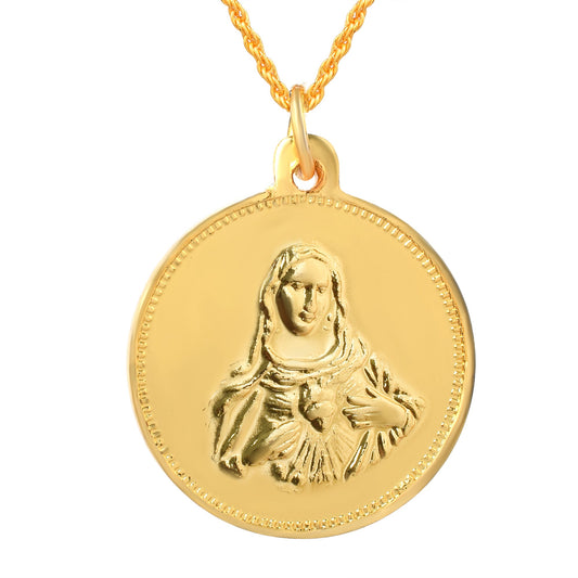 Goldplated Mother Mary Christian Pendant