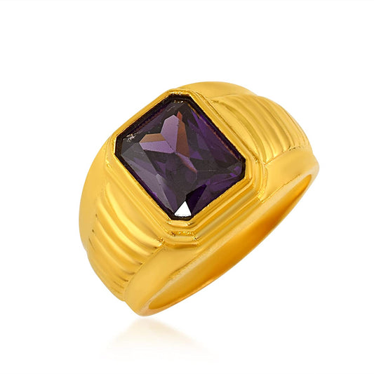 Goldplated Blue Sapphire NEELAM Men Finger ring