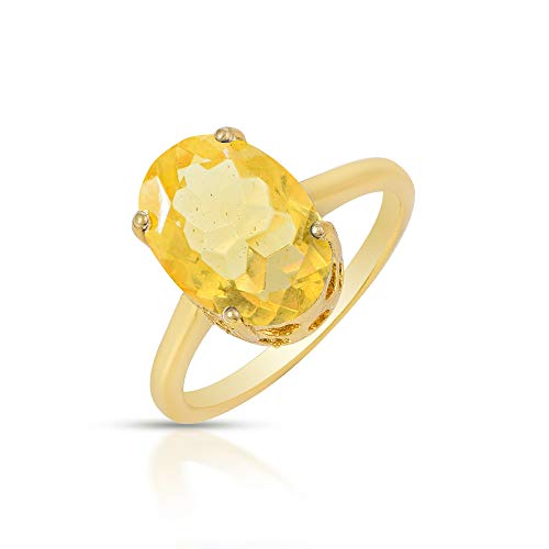 Goldplated Yellow Sapphire Pukhraj Fingerring Men (OROM4410)