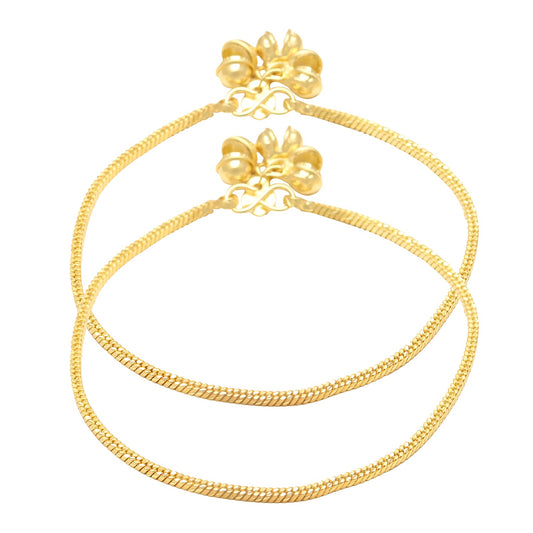 Gold plated 3mm thick square rope design, Traditional ethnic wedding marriage Anklet