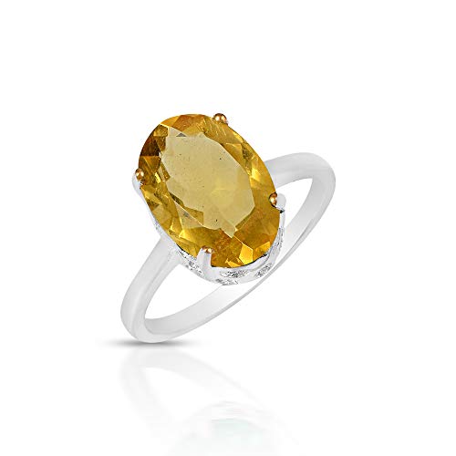 Silverplated Yellow Sapphire Pukhraj Men Finger ring (OROM4407)