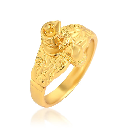 Micron Goldplated Nandi-Shivling Shiv Fingerring Men (ORMG3435)