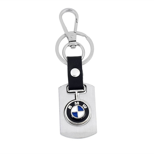 Stainless Steel Silver Black Keychain BMW Luxury Car Keyring Latest