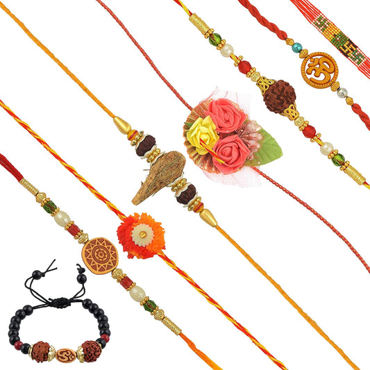 Rakshabandhan Super Big family pack Handmade Bhaiya Bhabhi Rakhi Combo hamper festival (Pack of 8)