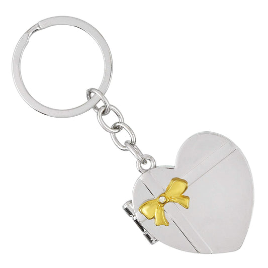 Brass Heartshape Photo keychain keyring Gift Women