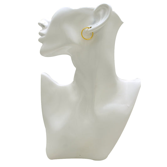 Gold plated Brass, simple rope design, small and light weight Hoop Bali earrings