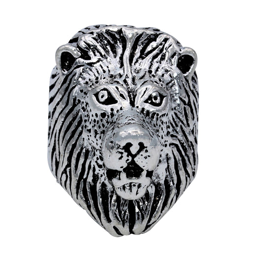 Silverplated Men Lion head Finger ring (ORRI5356)