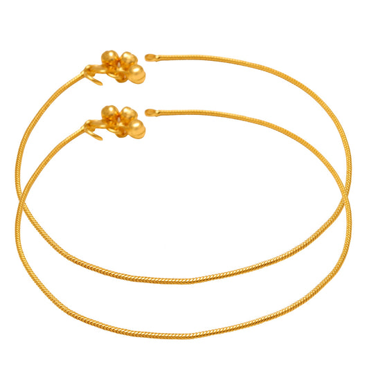 Micron Gold plated Thin rope string chain design ethnic Anklet (AKSV1351)