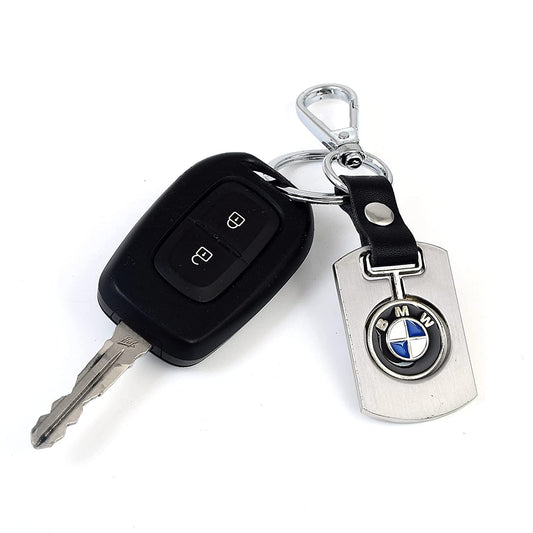 Stainless Steel Silver Black Keychain BMW Luxury Car Keyring Latest