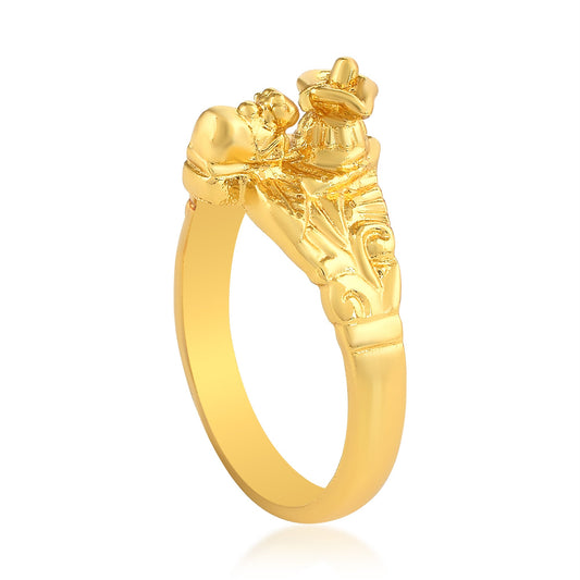 Micron Goldplated Nandi-Shivling Shiv Fingerring Men (ORMG3435)