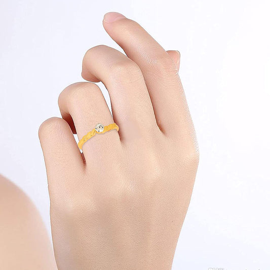 Goldplated Brass Lab Grown Imitation Diamond Dainty Fingerring