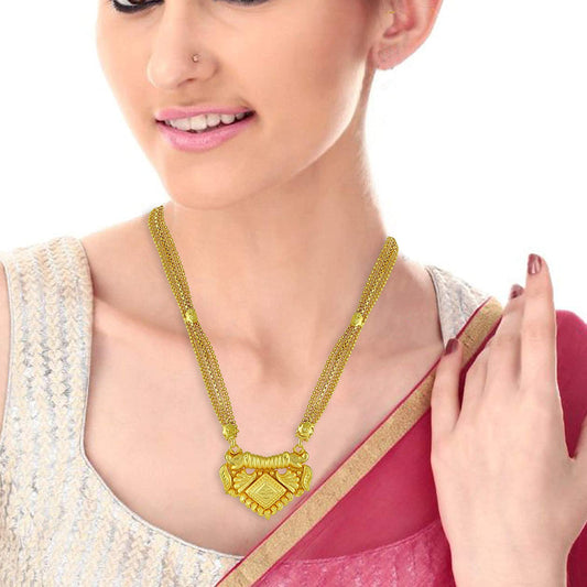 Geniune 1 Micron Gold coated brass, Classic design Traditional Mangalsutra