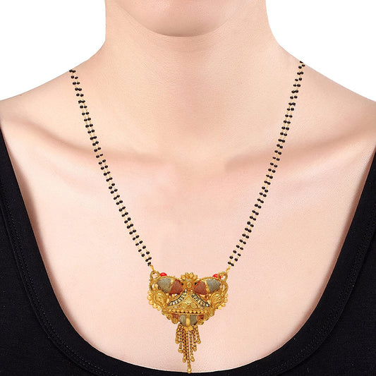 Gold plated Stylish Meenakari tassled Ethnic Stylish Mangalsutra