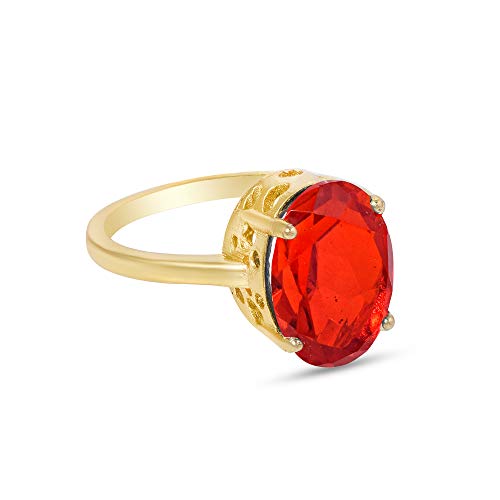 Goldplated Imitation Burma Ruby Men Finger Ring (OROM4408)