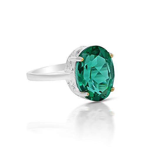 Silverplated Imitation Emerald Men Finger ring (OROM4405)