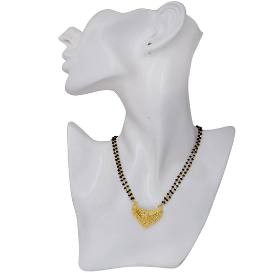 Gold plated Brass, Small, sober and stylish, Heart shape design, Fashion Mangalsutra