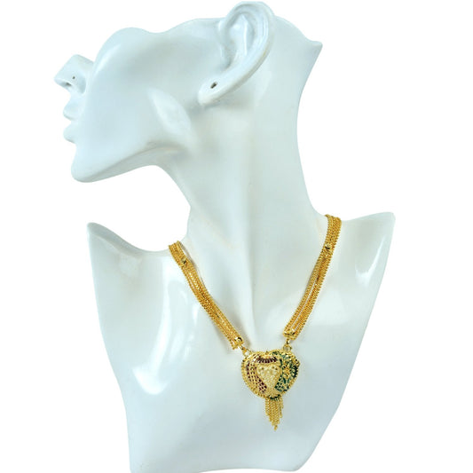 Gold plated, Heartshape Golden Meenakari filigree, Traditional Mangalsutra