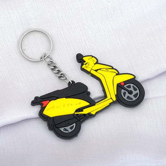 PVC Yellow coloured Activa keychain keyring