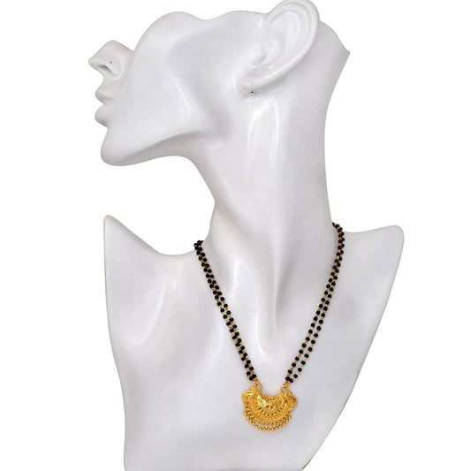 Gold plated Brass, Half moon design Small, simple,sober and stylish, Fashion Mangalsutra