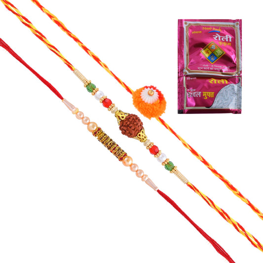 Rakhi Set combo for Bhai and Bhabhi Bhaiya Brother for Rakshabandhan (Pack of 3)