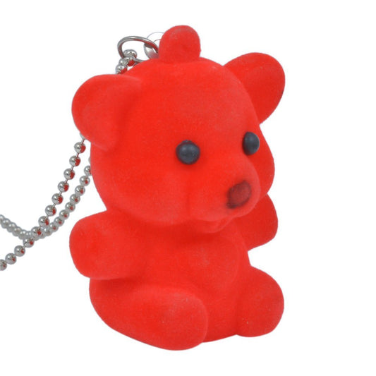 Red Teddy Squeeking Sound Toy Pendant for Girls and Kids