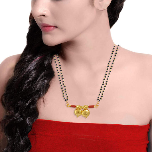 Gold plated two Wati Traditional Mangalsutra Women