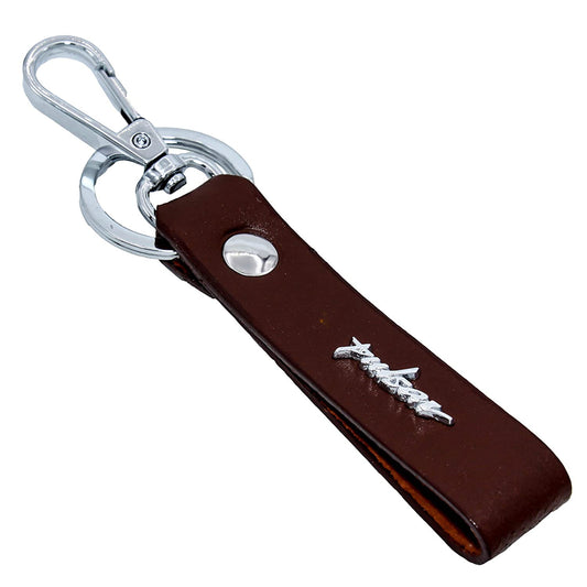 Dark tan leather Pulsar bike Stylish keyring Pulsar bike Accessory