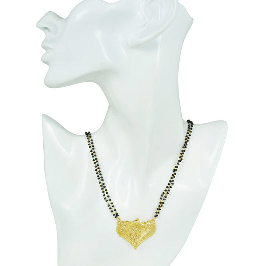 Gold plated Heartshape plain pure Gold look Mangalsutra Tanmaniya