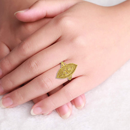 Gold plated Rasrawa Marquoise shape Fashion finger ring