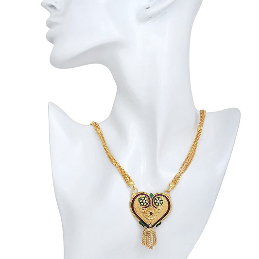 Gold plated Hand made, Heartshape Mangalsutra Women