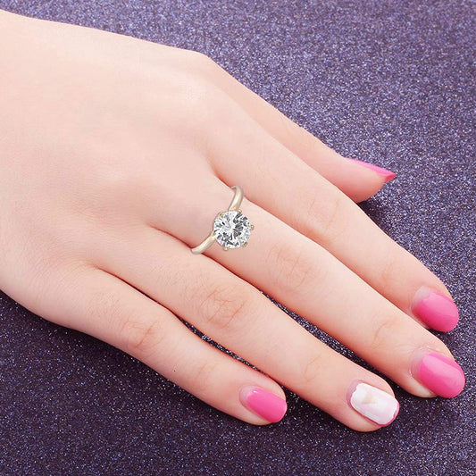 Gold plated Big CZ Solitaire Free Size Finger ring