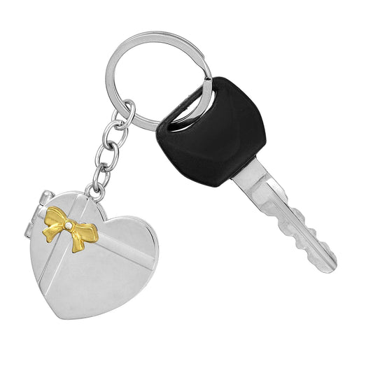 Brass Heartshape Photo keychain keyring Gift Women