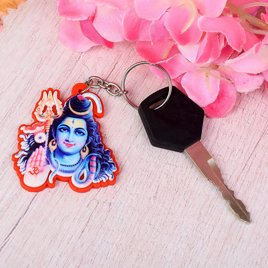 PVC Bholenath Mahadev Shankar Shiv Spiritual Multicolor Keychain