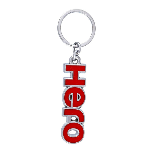 Stainless steel Silver Red Hero Bike Keyring keychain