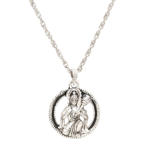 Silverplated Hanuman Bajrang Bali Hindu God pendant (PCKL0924)