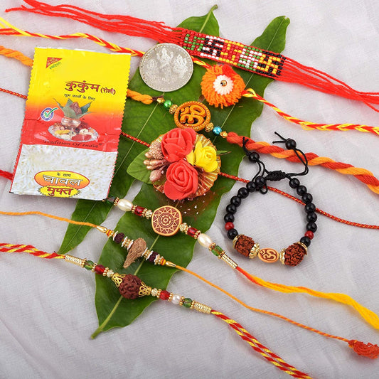 Rakshabandhan Super Big family pack Handmade Bhaiya Bhabhi Rakhi Combo hamper festival (Pack of 8)