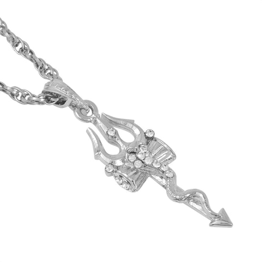 Silverplated Shiva Trishul Pendant