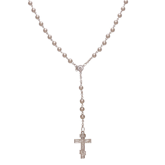 Steel Christian Rosary bead Prayer mala Catholic jewellery