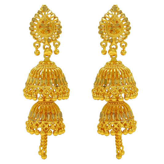 Gold Plated Traditional Handmade Jhumki (JHAT2685)