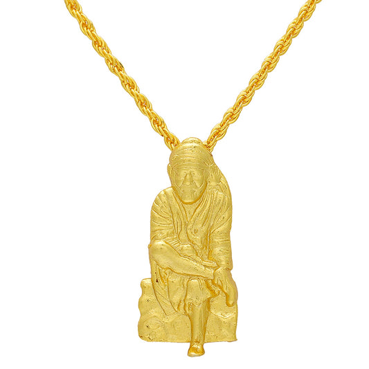 Gold plated SAI BABA, Religious God Pendant