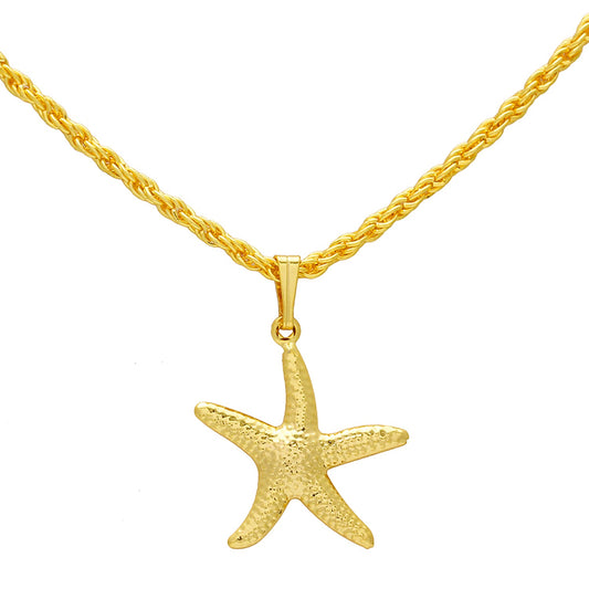 Gold plated Star Fish chain pendant locket