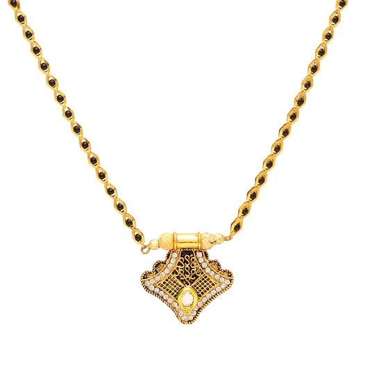 Gold plated CZ Jaipur royalty inspired, Maharani ethnic traditional Mangalsutra